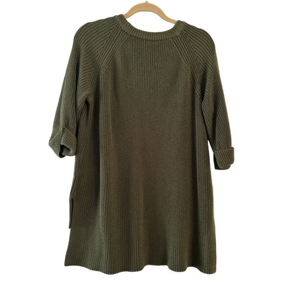 Mote Womens Chunky Green Sweater Size Small Ribbed Collar Sleeves - Picture 1 of 7